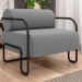 Poltrona Decorativa para Sala Industrial Kira Z08 Veludo Cinza - Mpozenato