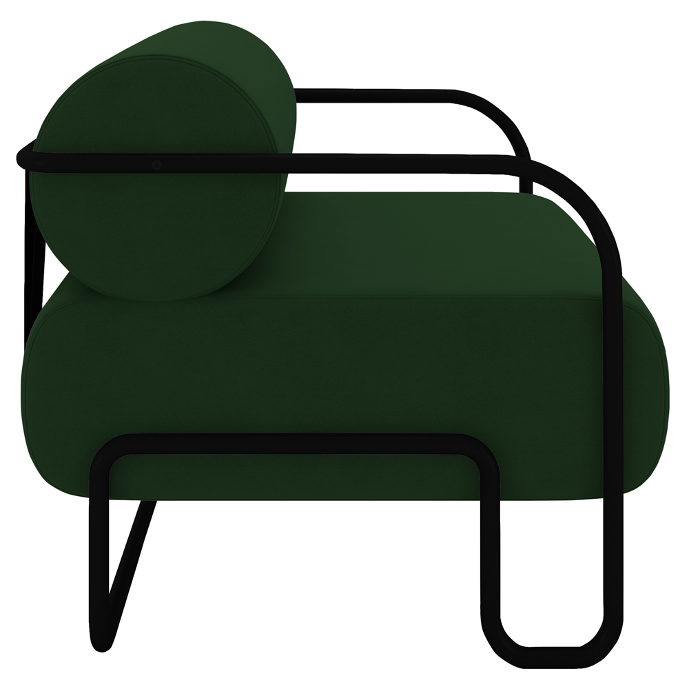 Poltrona Decorativa para Sala Industrial Kira Z08 Veludo Verde Musgo - Mpozenato