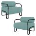 Poltrona Decorativa para Sala Industrial Kit 2 Kira Z08 Boucle Azul - Mpozenato