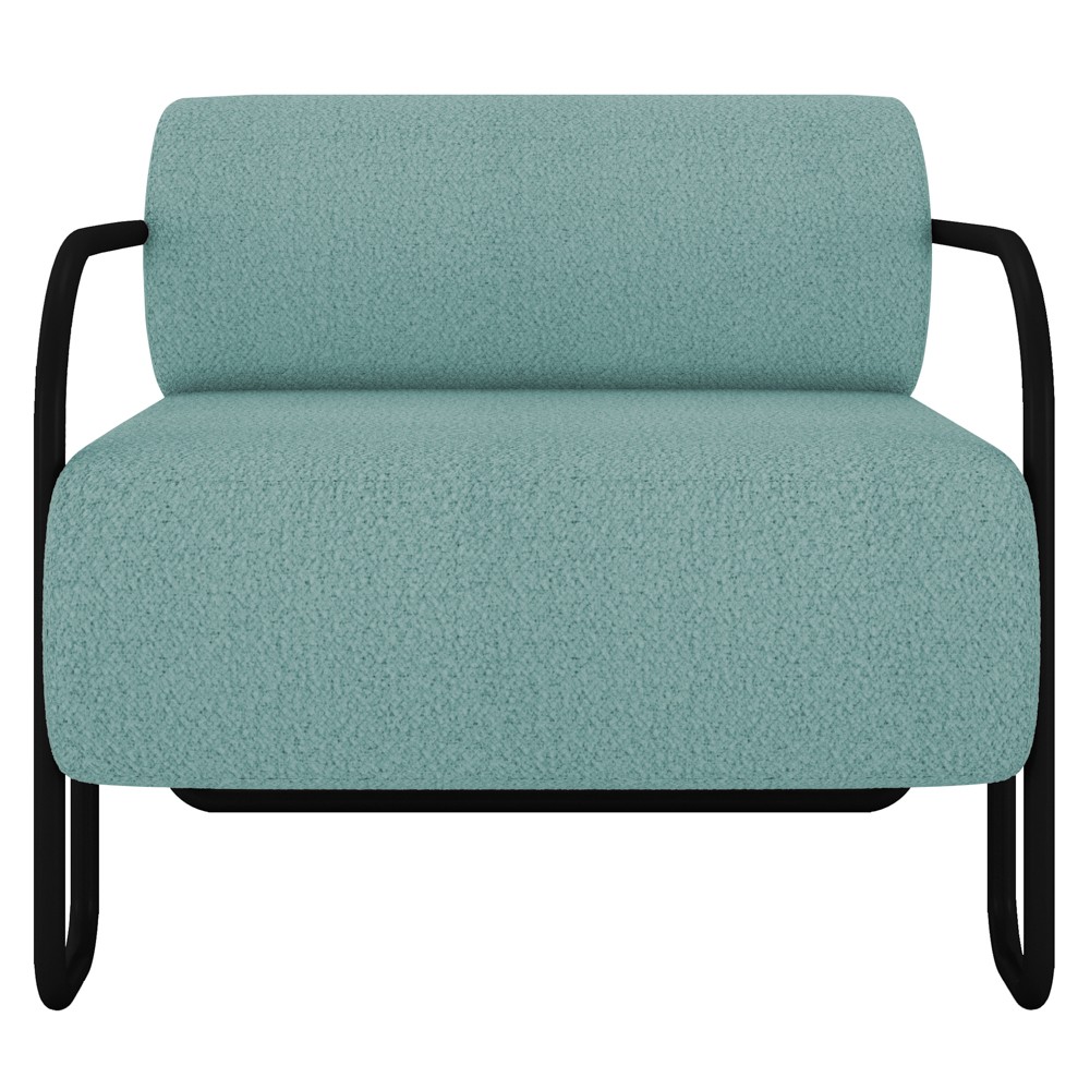 Poltrona Decorativa para Sala Industrial Kit 2 Kira Z08 Boucle Azul - Mpozenato