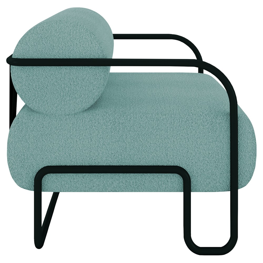 Poltrona Decorativa para Sala Industrial Kit 2 Kira Z08 Boucle Azul - Mpozenato