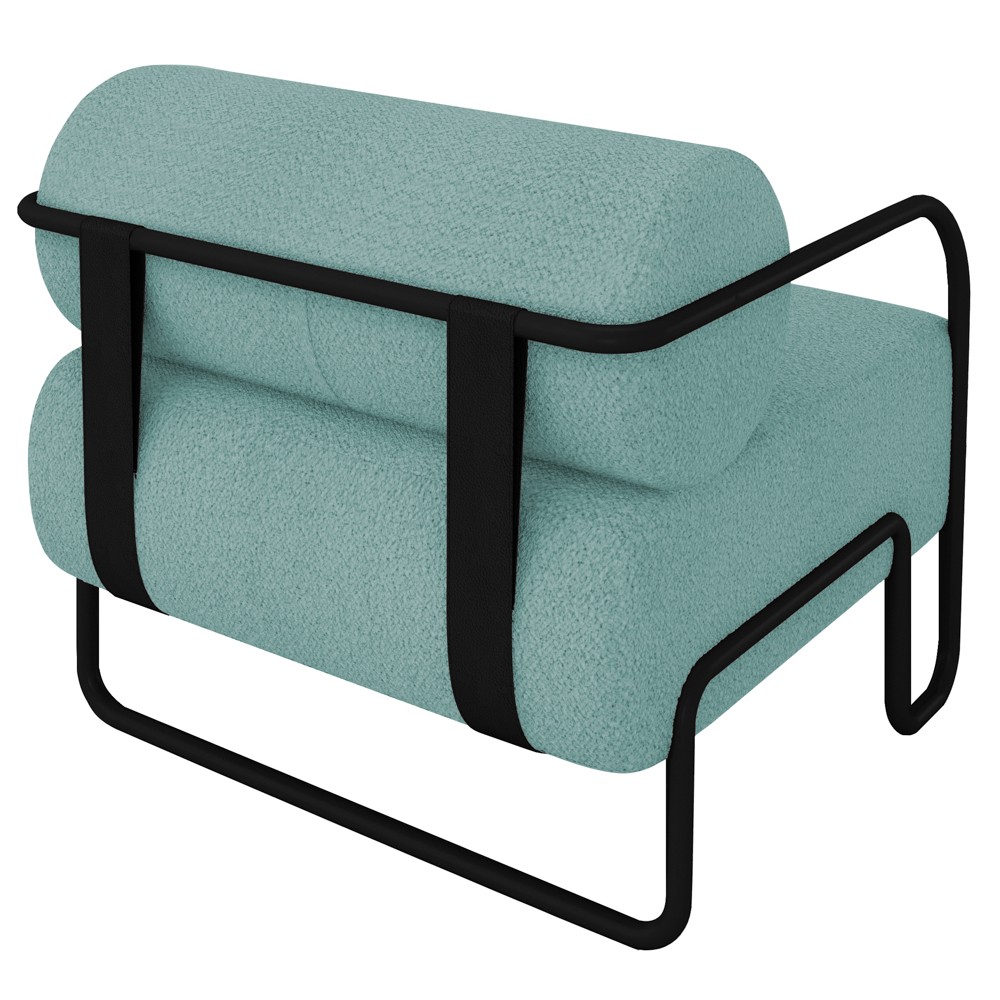 Poltrona Decorativa para Sala Industrial Kit 2 Kira Z08 Boucle Azul - Mpozenato