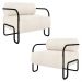 Poltrona Decorativa para Sala Industrial Kit 2 Kira Z08 Boucle Bege - Mpozenato