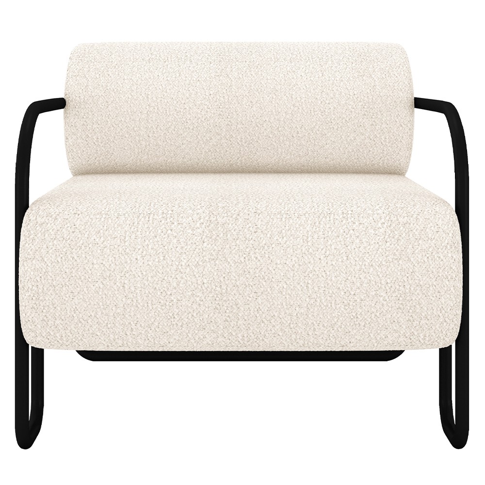 Poltrona Decorativa para Sala Industrial Kit 2 Kira Z08 Boucle Bege - Mpozenato