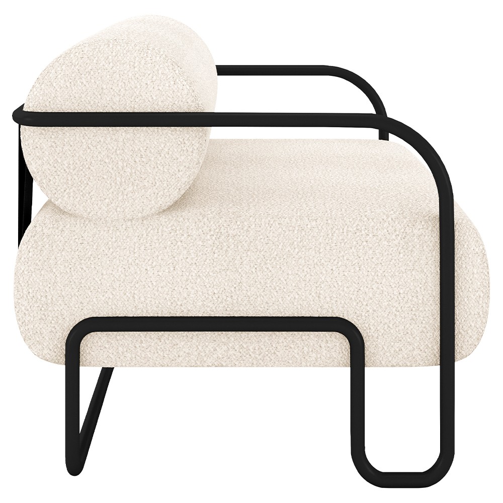 Poltrona Decorativa para Sala Industrial Kit 2 Kira Z08 Boucle Bege - Mpozenato