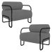 Poltrona Decorativa para Sala Industrial Kit 2 Kira Z08 Boucle Cinza - Mpozenato