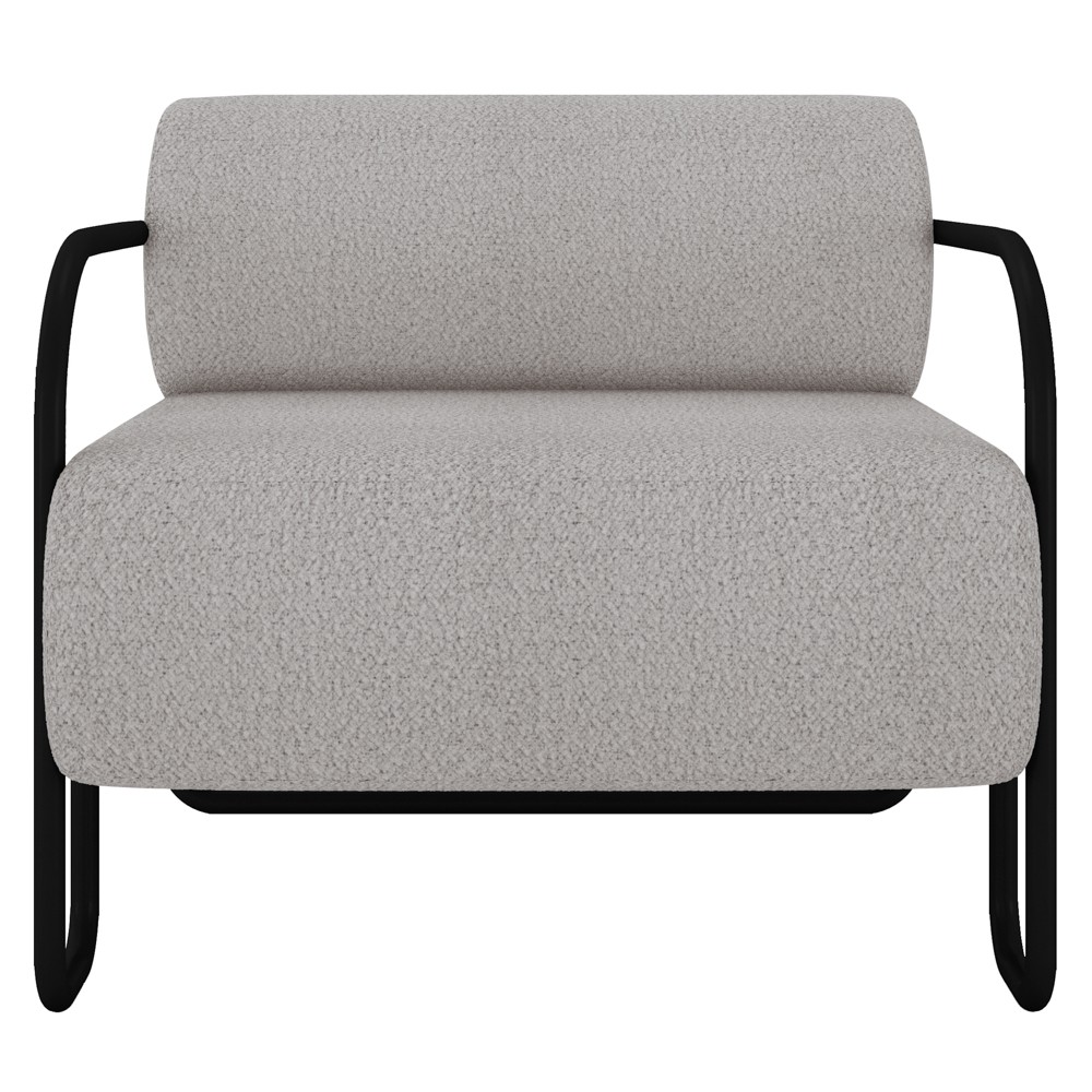 Poltrona Decorativa para Sala Industrial Kit 2 Kira Z08 Boucle Creme - Mpozenato