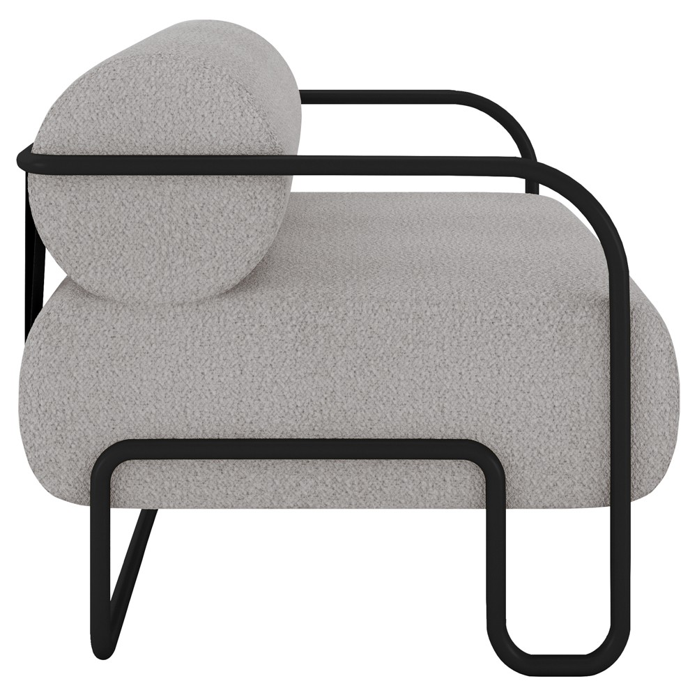 Poltrona Decorativa para Sala Industrial Kit 2 Kira Z08 Boucle Creme - Mpozenato