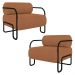 Poltrona Decorativa para Sala Industrial Kit 2 Kira Z08 Boucle Terracota - Mpozenato