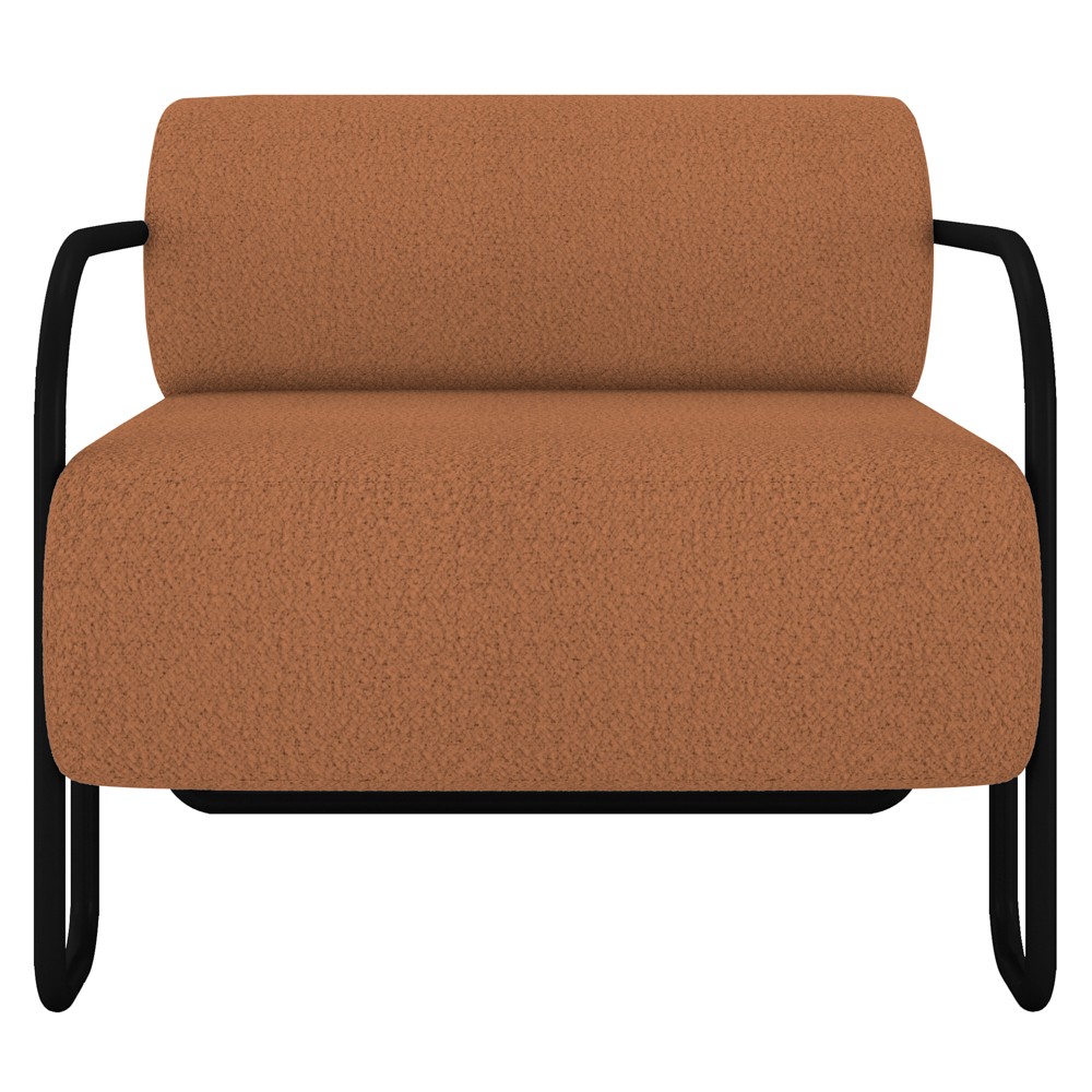 Poltrona Decorativa para Sala Industrial Kit 2 Kira Z08 Boucle Terracota - Mpozenato