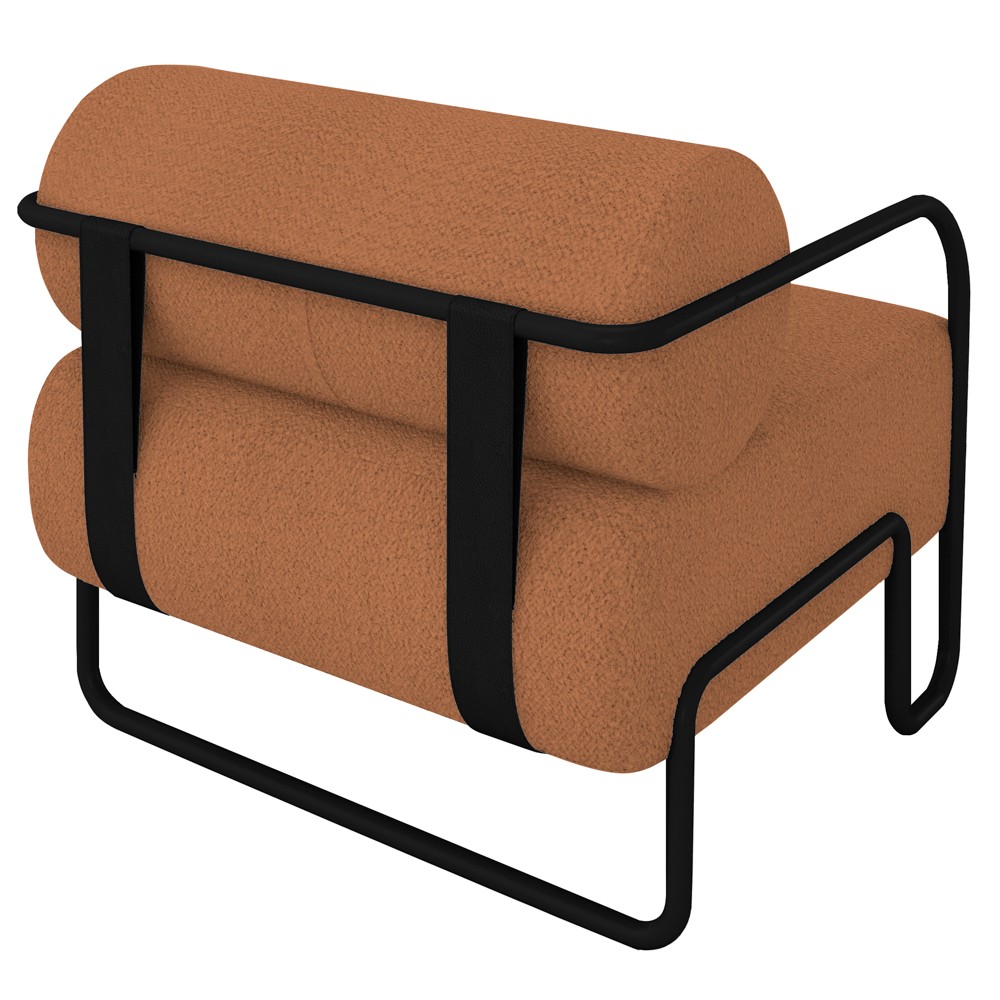 Poltrona Decorativa para Sala Industrial Kit 2 Kira Z08 Boucle Terracota - Mpozenato