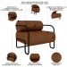 Poltrona Decorativa para Sala Industrial Kit 2 Kira Z08 Sintético Marrom - Mpozenato