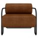 Poltrona Decorativa para Sala Industrial Kit 2 Kira Z08 Sintético Marrom - Mpozenato