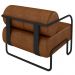 Poltrona Decorativa para Sala Industrial Kit 2 Kira Z08 Sintético Marrom - Mpozenato