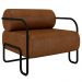Poltrona Decorativa para Sala Industrial Kit 2 Kira Z08 Sintético Marrom - Mpozenato