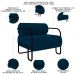 Poltrona Decorativa para Sala Industrial Kit 2 Kira Z08 Veludo Azul - Mpozenato