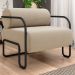 Poltrona Decorativa para Sala Industrial Kit 2 Kira Z08 Veludo Bege - Mpozenato