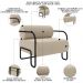 Poltrona Decorativa para Sala Industrial Kit 2 Kira Z08 Veludo Bege - Mpozenato
