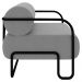 Poltrona Decorativa para Sala Industrial Kit 2 Kira Z08 Veludo Cinza - Mpozenato