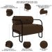 Poltrona Decorativa para Sala Industrial Kit 2 Kira Z08 Veludo Marrom - Mpozenato