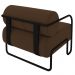 Poltrona Decorativa para Sala Industrial Kit 2 Kira Z08 Veludo Marrom - Mpozenato