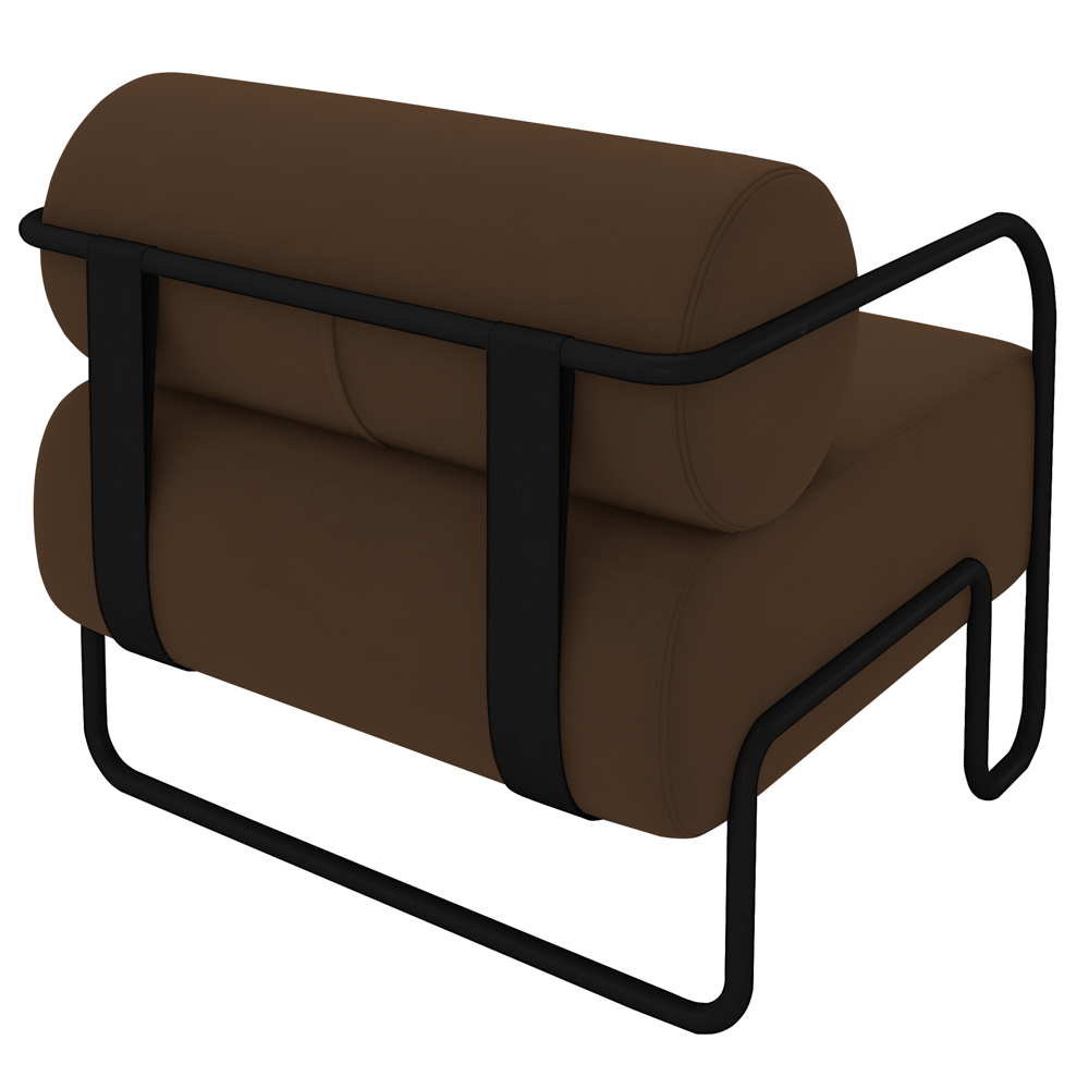 Poltrona Decorativa para Sala Industrial Kit 2 Kira Z08 Veludo Marrom - Mpozenato