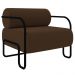 Poltrona Decorativa para Sala Industrial Kit 2 Kira Z08 Veludo Marrom - Mpozenato