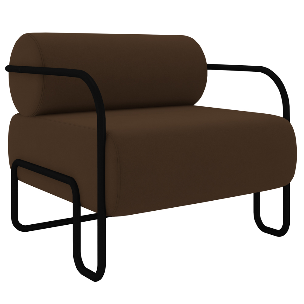 Poltrona Decorativa para Sala Industrial Kit 2 Kira Z08 Veludo Marrom - Mpozenato