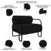 Poltrona Decorativa para Sala Industrial Kit 2 Kira Z08 Veludo Preto - Mpozenato
