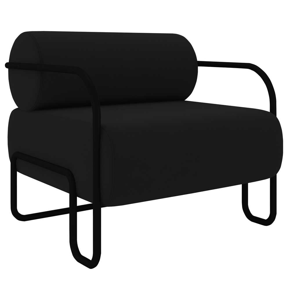 Poltrona Decorativa para Sala Industrial Kit 2 Kira Z08 Veludo Preto - Mpozenato