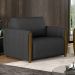Poltrona Decorativa para Sala de Estar 98cm Amaranto M22 PU Preto - Mpozenato