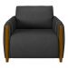 Poltrona Decorativa para Sala de Estar 98cm Amaranto M22 PU Preto - Mpozenato