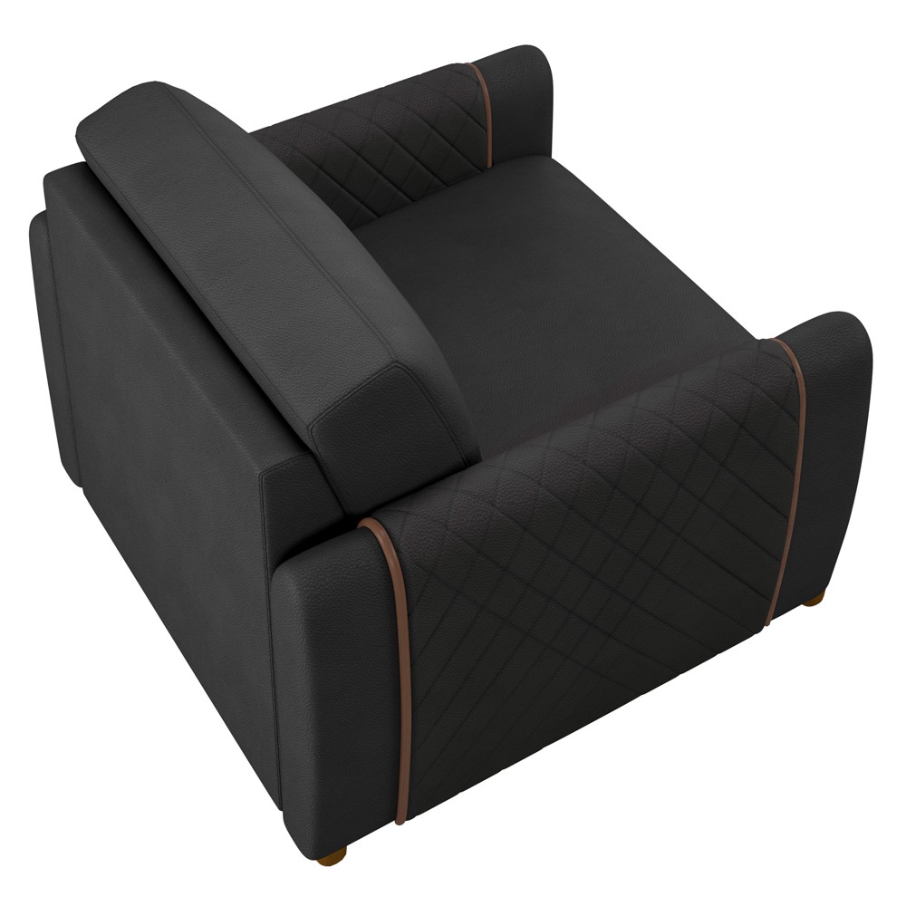 Poltrona Decorativa para Sala de Estar 98cm Amaranto M22 PU Preto - Mpozenato