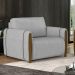 Poltrona Decorativa para Sala de Estar 98cm Amaranto M22 Veludo Cinza - Mpozenato