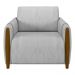 Poltrona Decorativa para Sala de Estar 98cm Amaranto M22 Veludo Cinza - Mpozenato