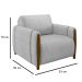 Poltrona Decorativa para Sala de Estar 98cm Amaranto M22 Veludo Cinza - Mpozenato