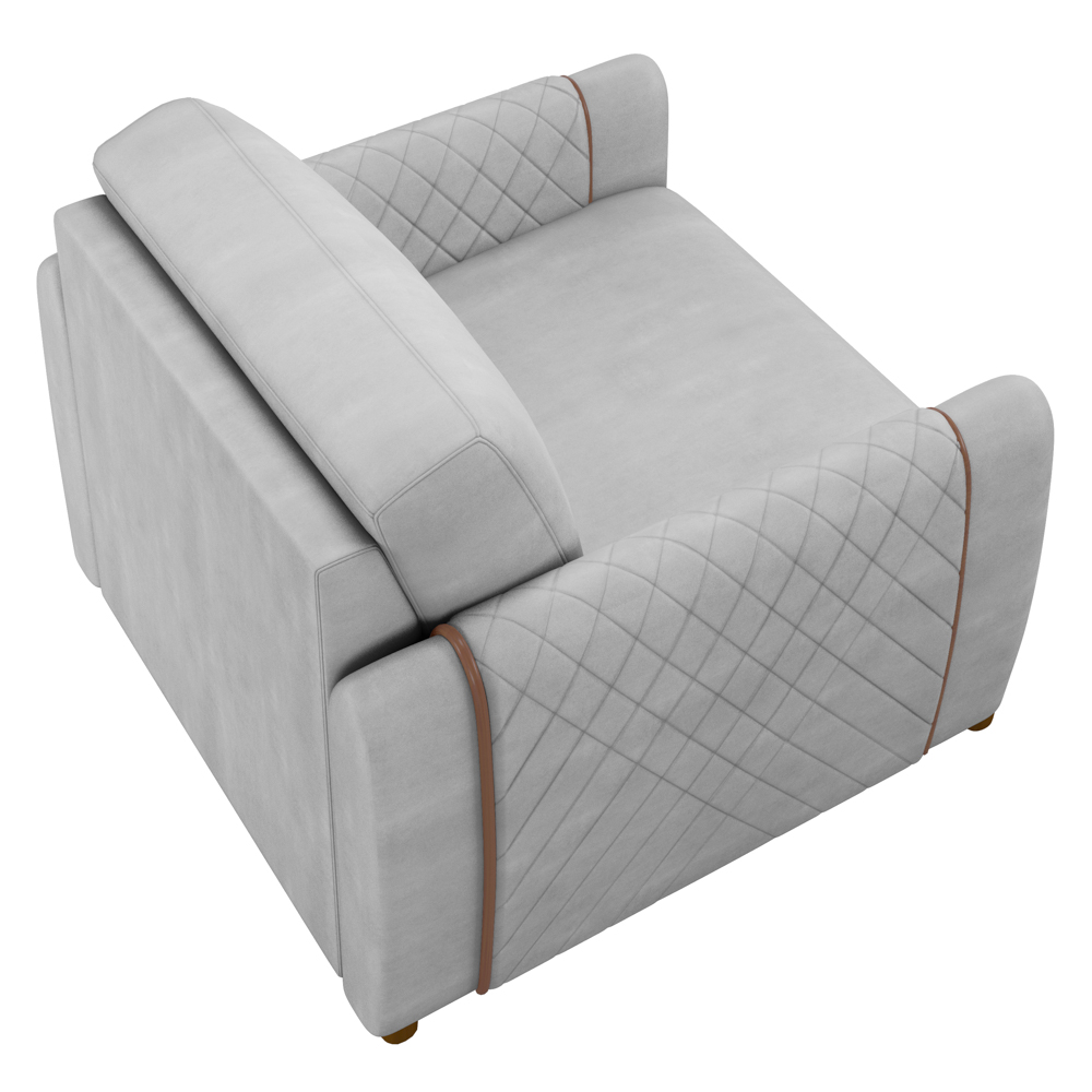 Poltrona Decorativa para Sala de Estar 98cm Amaranto M22 Veludo Cinza - Mpozenato