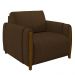 Poltrona Decorativa para Sala de Estar 98cm Amaranto M22 Veludo Marrom - Mpozenato