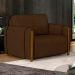 Poltrona Decorativa para Sala de Estar 98cm Amaranto M22 Veludo Marrom - Mpozenato