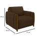 Poltrona Decorativa para Sala de Estar 98cm Amaranto M22 Veludo Marrom - Mpozenato