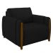 Poltrona Decorativa para Sala de Estar 98cm Amaranto M22 Veludo Preto - Mpozenato