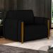 Poltrona Decorativa para Sala de Estar 98cm Amaranto M22 Veludo Preto - Mpozenato