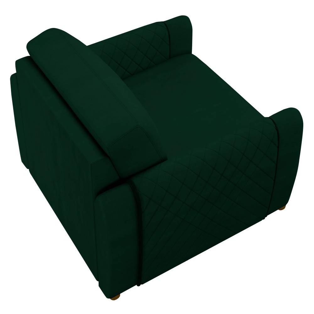 Poltrona Decorativa para Sala de Estar 98cm Amaranto M22 Veludo Verde - Mpozenato