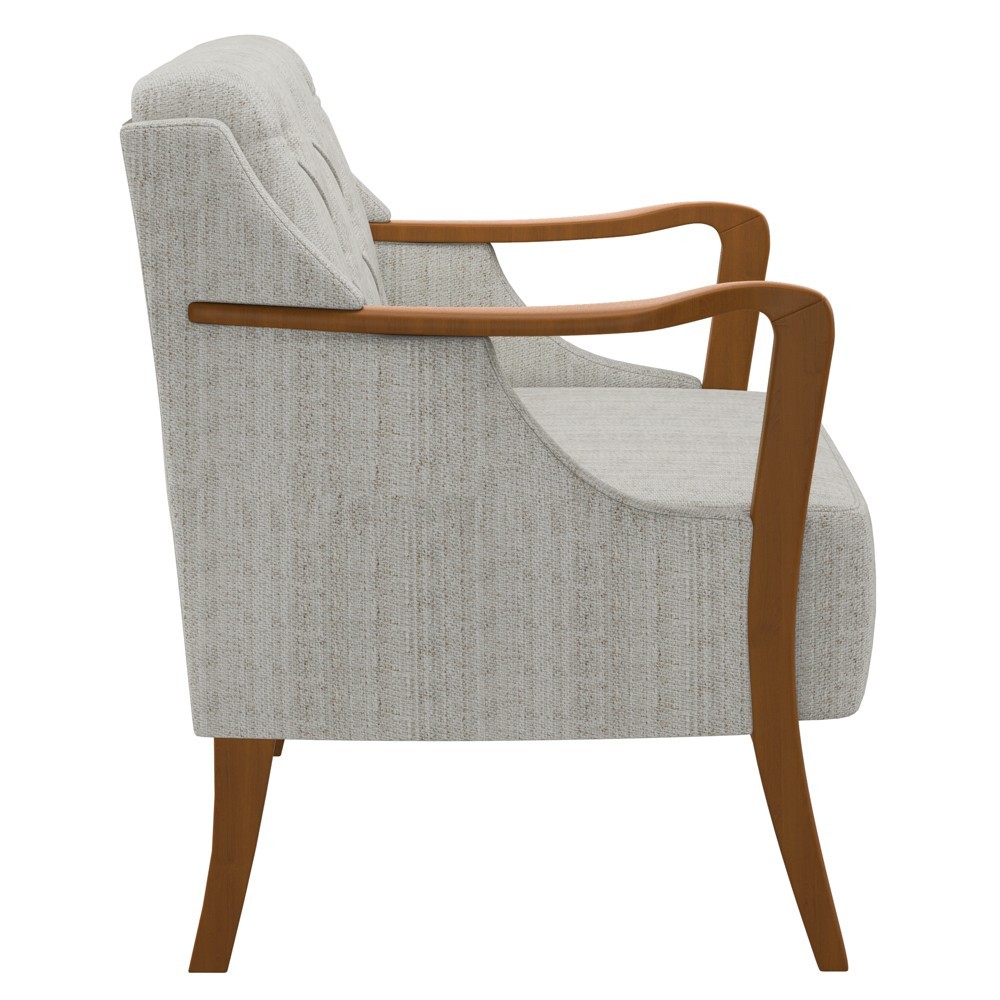 Poltrona Decorativa para Sala de Estar Capitonê Lapa M22 Linho Cru - Mpozenato