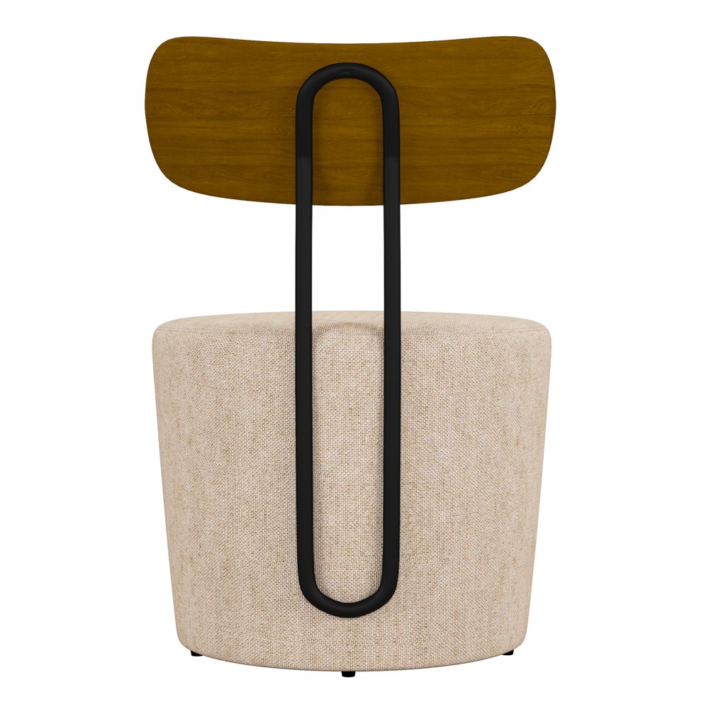 Poltrona Decorativa para Sala de Estar Redonda 53cm Le Moon M22 Linho Cru - Mpozenato
