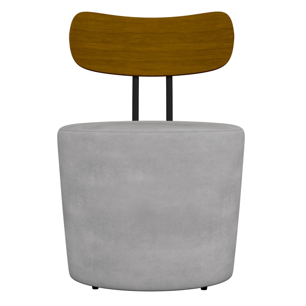 Poltrona Decorativa para Sala de Estar Redonda 53cm Le Moon M22 Veludo Cinza - Mpozenato