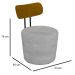 Poltrona Decorativa para Sala de Estar Redonda 53cm Le Moon M22 Veludo Cinza - Mpozenato