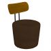 Poltrona Decorativa para Sala de Estar Redonda 53cm Le Moon M22 Veludo Marrom - Mpozenato
