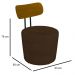 Poltrona Decorativa para Sala de Estar Redonda 53cm Le Moon M22 Veludo Marrom - Mpozenato