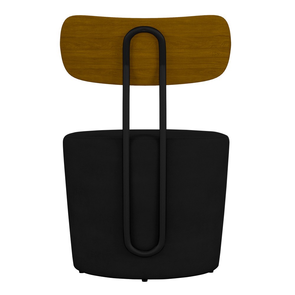 Poltrona Decorativa para Sala de Estar Redonda 53cm Le Moon M22 Veludo Preto - Mpozenato